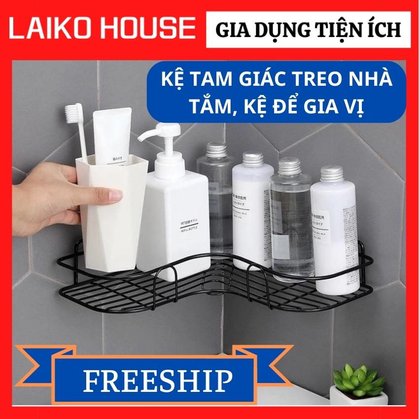 Kệ Góc Nhà Tắm Dán Tường Siêu Dính, Kệ Để Đồ Gia Vị Nhà Bếp Thép Không Gỉ Cao Cấp