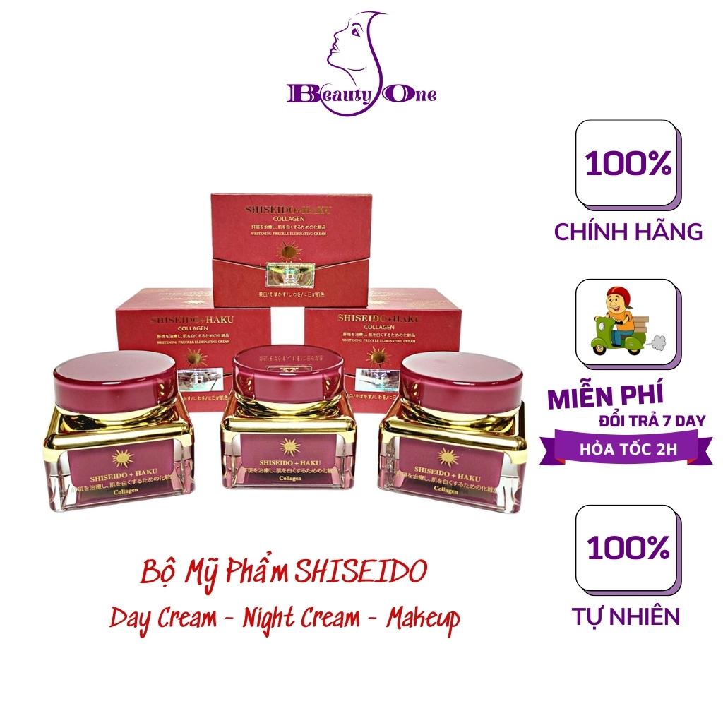 Bộ mỹ phẩm chăm sóc da Shiseido chính hãng, bộ 3 lọ x 35g - Kem Shiseido dưỡng trắng da, mờ tàn nhang, thâm nám - beautyone