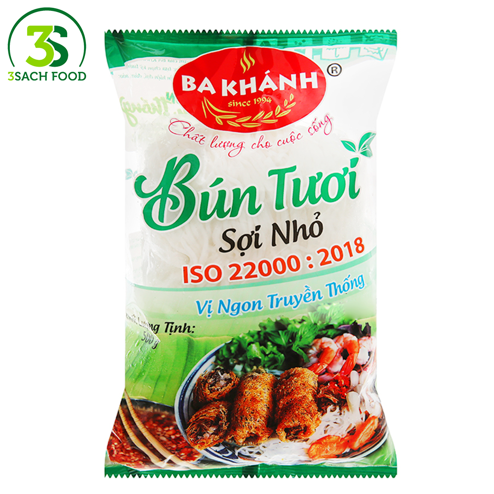 Bún Tươi Ba Khánh - Túi 500Gr