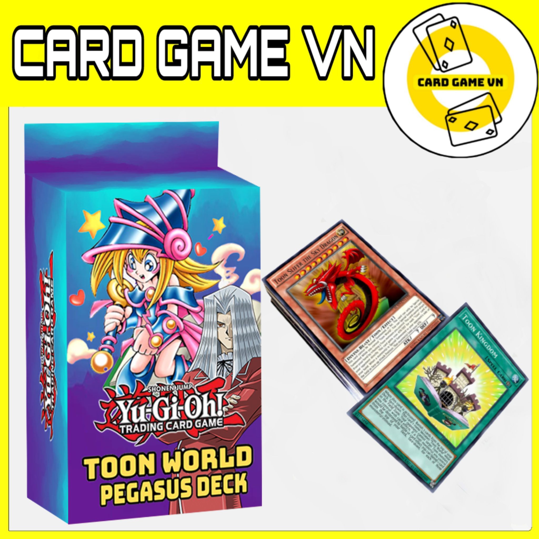Bài yugioh - hộp thẻ bài fullbox - bộ 54 lá bài toon world của pegasus - card game vn