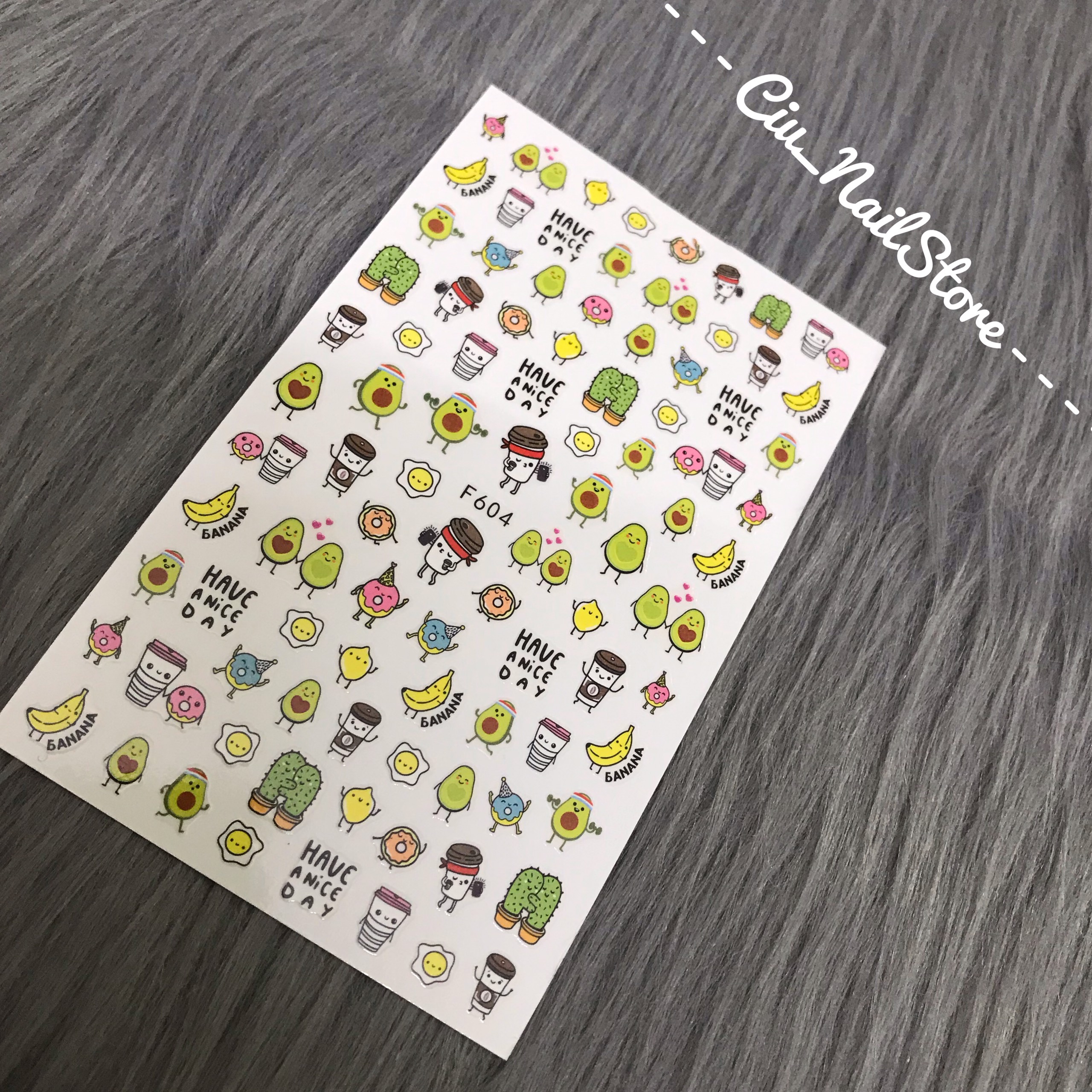 Sticker dán móng xương rồng