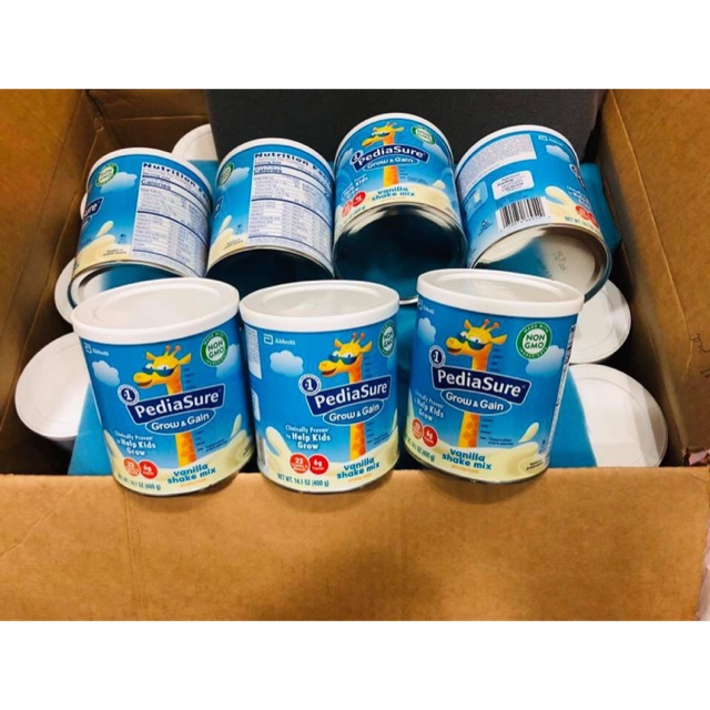 Combo 6 hộp Sữa Pediasure Mỹ Grow & Gain 400g hương vani tăng cân tăng chiều cao cho trẻ từ 1-10 tuổ