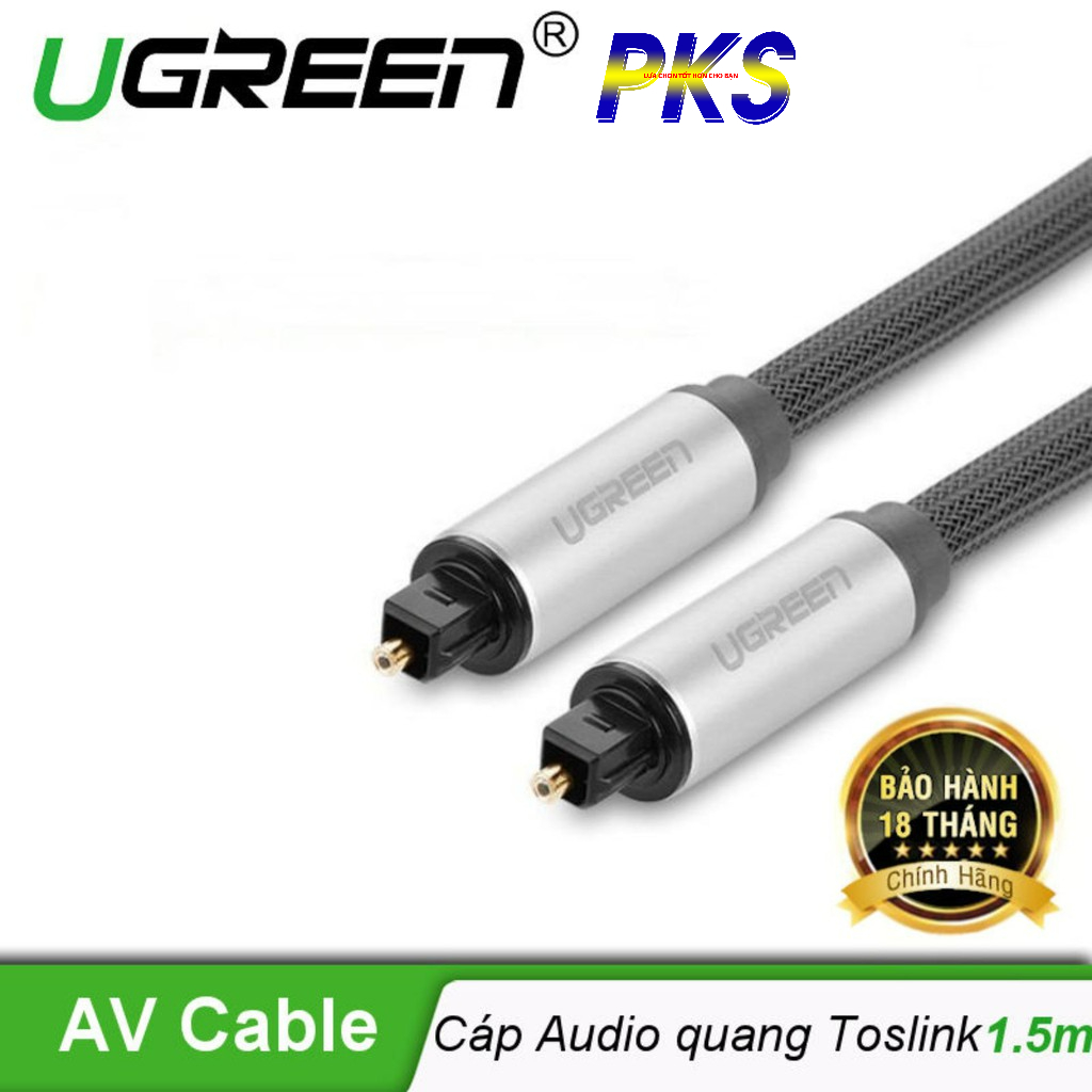 Cáp audio quang Toslink Optical 1.5m bọc lưới cao cấp Ugreen 10542