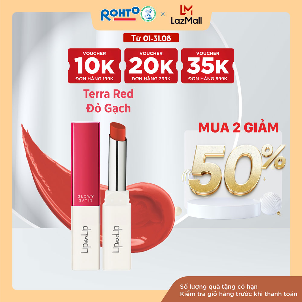 Son thỏi dưỡng môi trang điểm chất son satin Lip On Lip Glowy Satin 2.2g