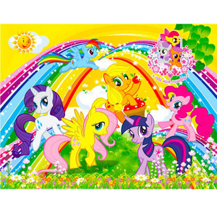 Tranh ghép hình gỗ bộ xếp hình 80 mảnh NGỰA PONY rèn tư duy cho Bé