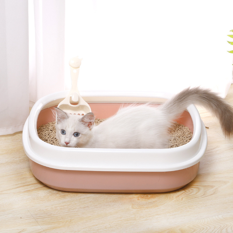 Khay vệ sinh cho mèo, chậu đựng cát mèo tặng kèm xẻng xúc cát
