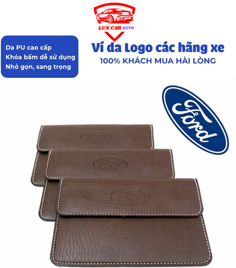 Ví da ô tô, ví đựng giấy tờ xe, ví đựng giấy tờ đăng kiểm logo FORD
