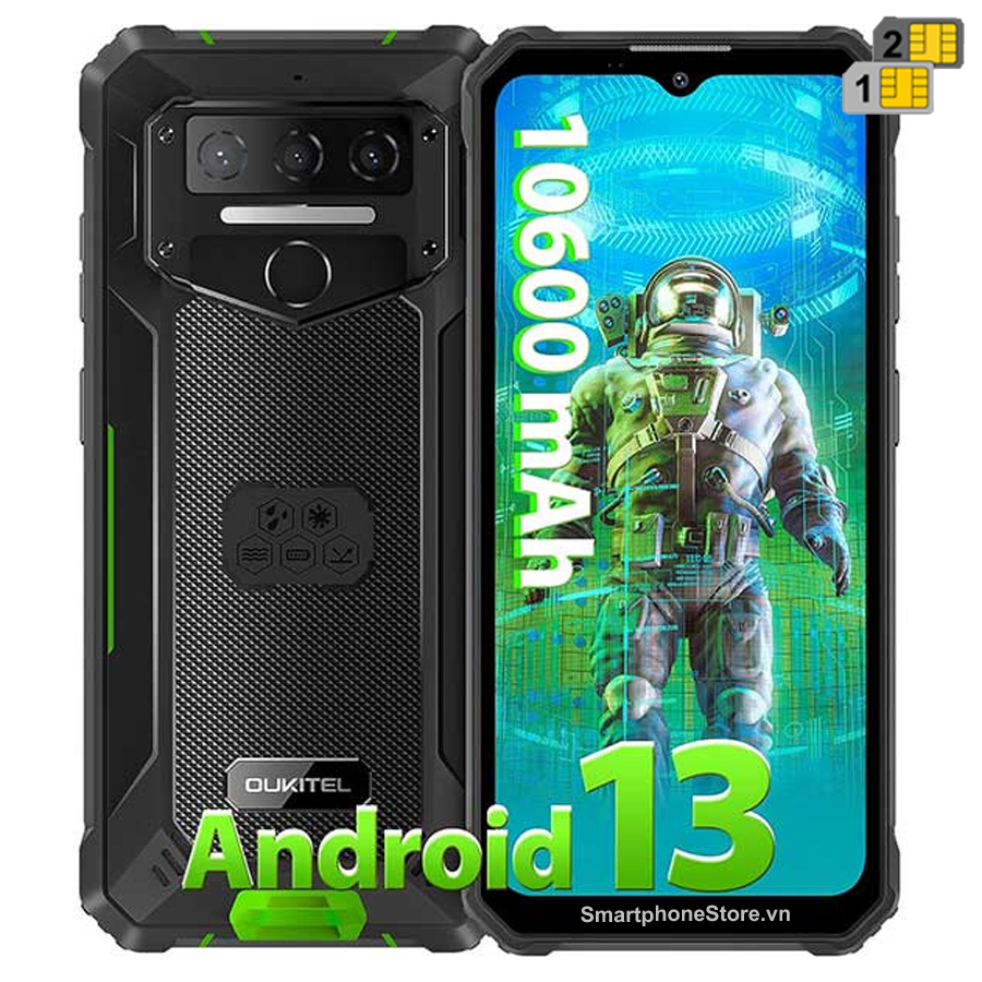 Điện thoại oukitel wp23 pro , ram 8gb, bộ nhớ 128gb, pin 10.600mah