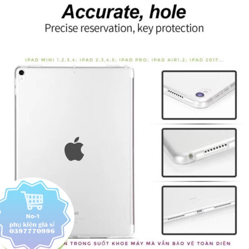Ốp lưng dẻo trong silicon ipad mini 1 2 3 4 5 ipad 2 3 4 air 1 air 2 3 pro 9.7 9.7 2017 2018 10.5'