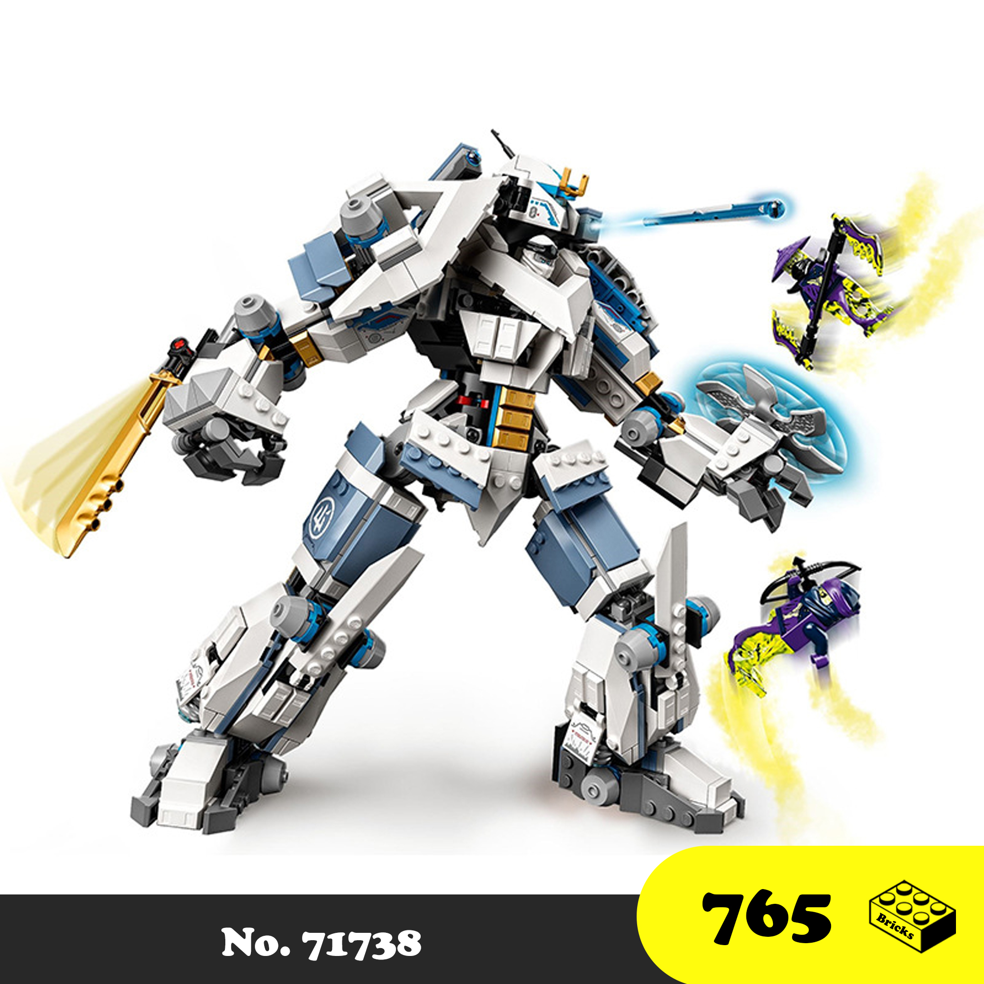 Đồ chơi lắp ráp Lego Robot 7188 Mech Ninja Go - No. 71738 Mecha Titan Phantom - Xếp hình thông minh 765 mảnh ghép