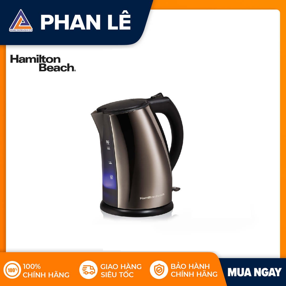 Bình đun nước Hamilton Beach 45351-IN 1.7L (Nâu)