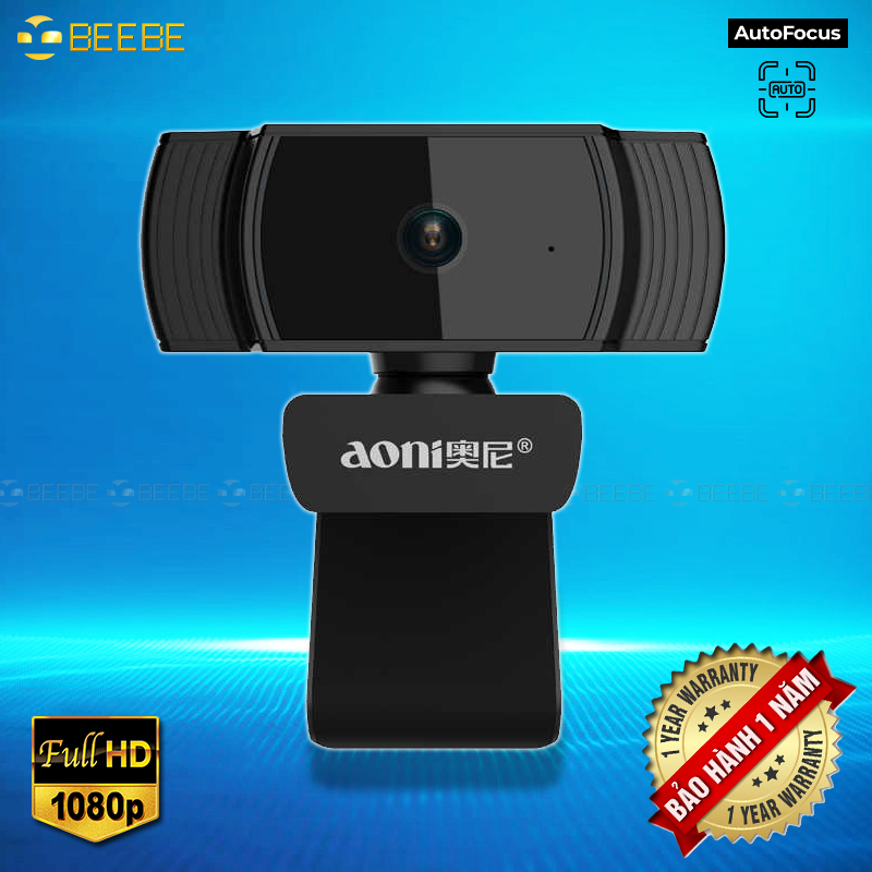 Aoni A20 Full HD 1080P Webcam, Covvy Auto Focus USB Live Streaming Camera with Noise Canceling Microphone Video Recording