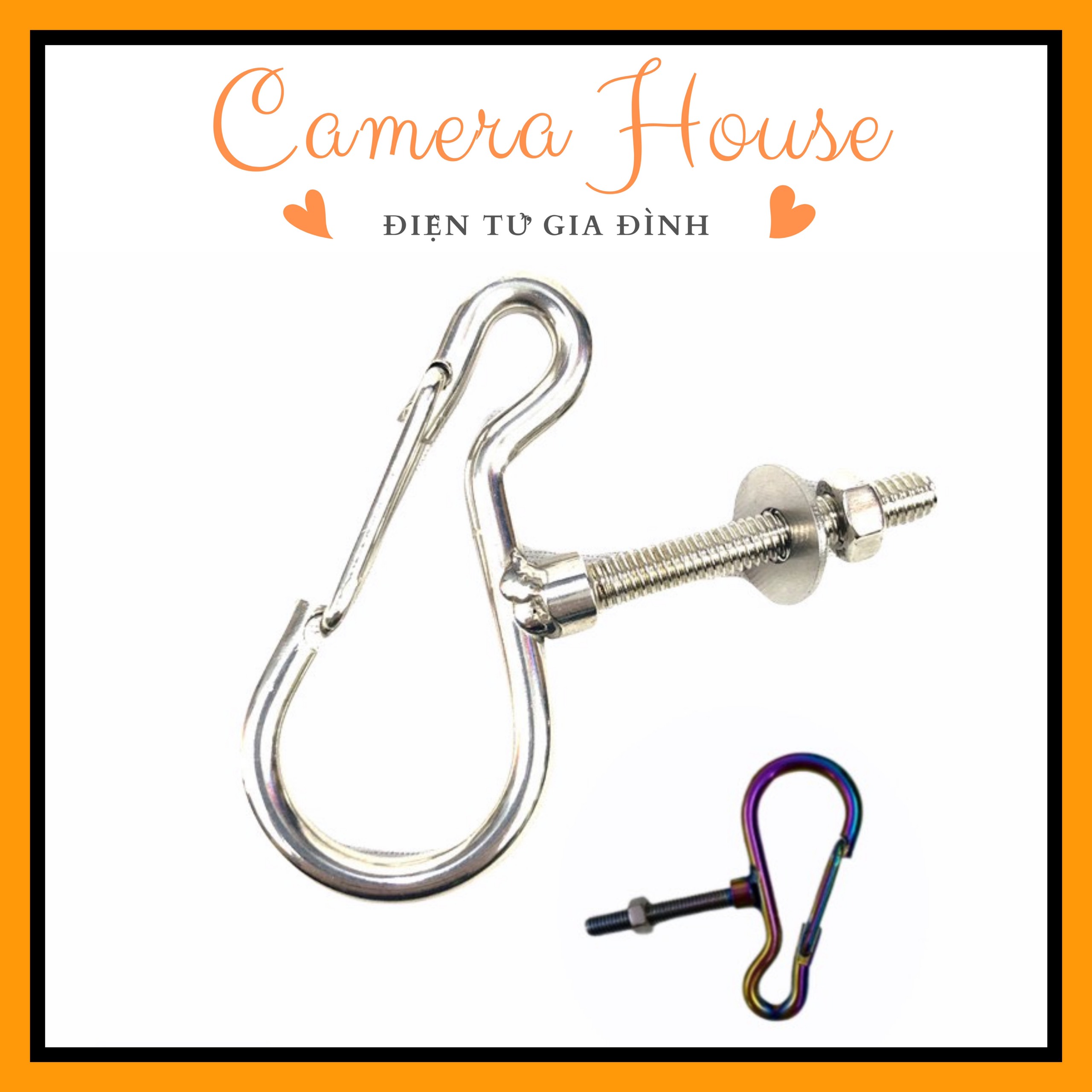 Móc treo xe máy inox/titan kiểu bấm không gỉ sét, chịu lực cao