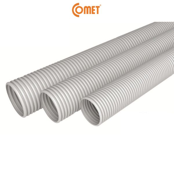 Ống luồn dây điện đàn hồi COMET màu xám CFC/E ( ruột gà ) chất liệu nhựa tốt mềm dẻo, chịu được nhiệt, khó bắt lửa