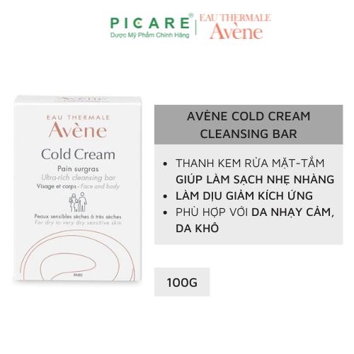 GIẢM 20K ĐƠN 399K Avène Thanh Kem Rửa Mặt Và Tắm Cho Da Khô Cold Cream