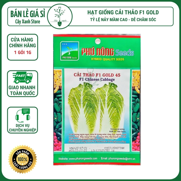 Hạt Giống Rau Cải Thảo F1 Gold Giòn, Ngọt, Giàu Dinh Dưỡng 1Gr | Cây Xanh Store Phân Phối Hạt Giống Rau Củ quả, Xơ Dừa Nén, Mùn Dừa Nén, Phân Bón Hữu Cơ Trồng Rau Sạch, Hoa Hồng, Hoa Mai, Cây Cảnh