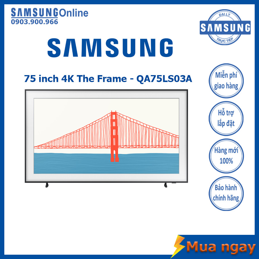 Smart tv samsung 4k the frame 75 inch qa75ls03a - bảo hành 2 năm chính hãng