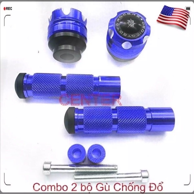 Combo gù chống đổ trước có chụp và gù chống đổ sau kiêm gác chân K9