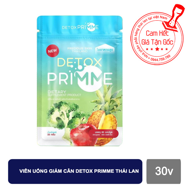 Viên uống khử mỡ giảm cân thải độc Detox Primme