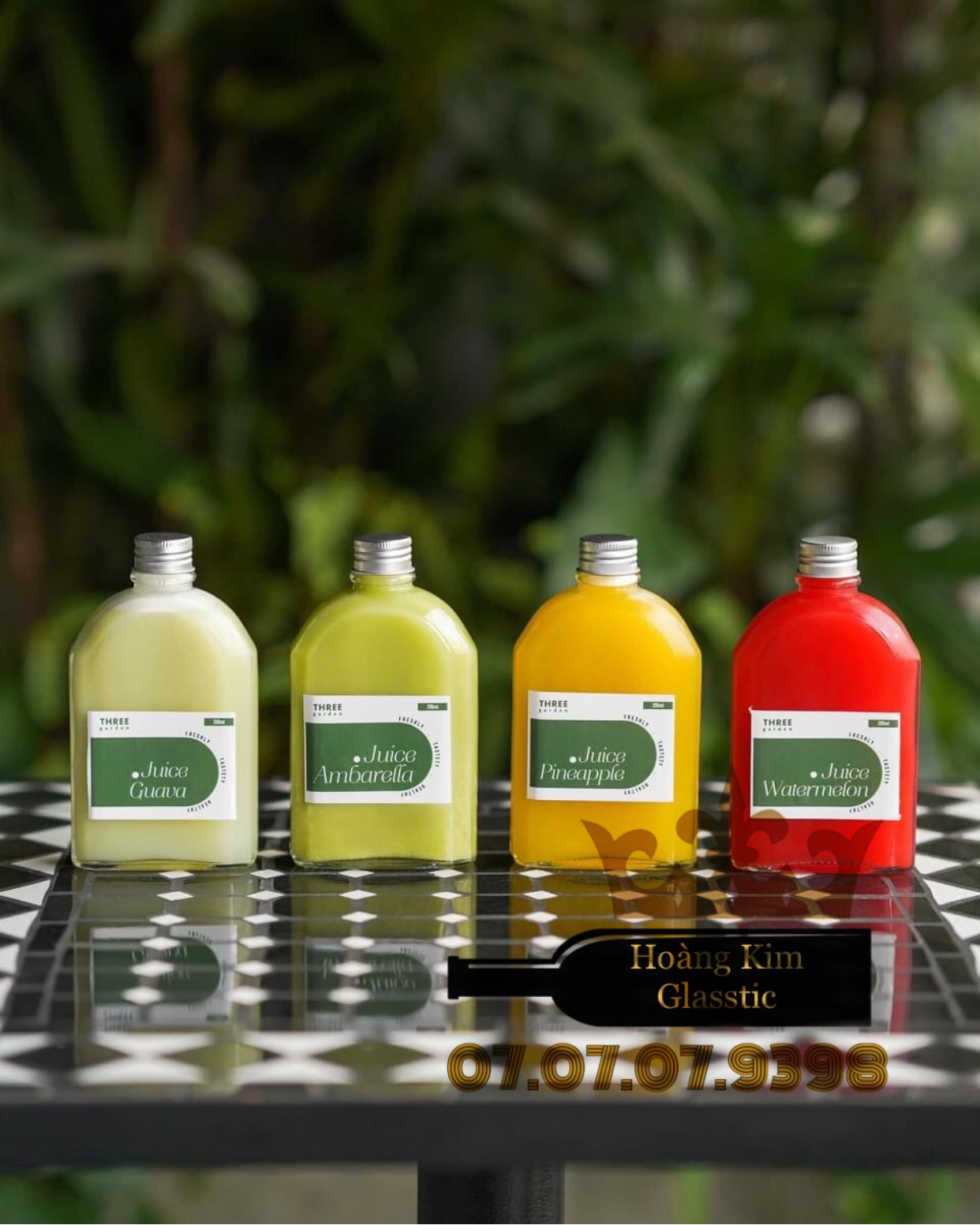 [HCM]CHAI THUỶ TINH DẸT NẮP NHÔM-VAI BẦU 200ML
