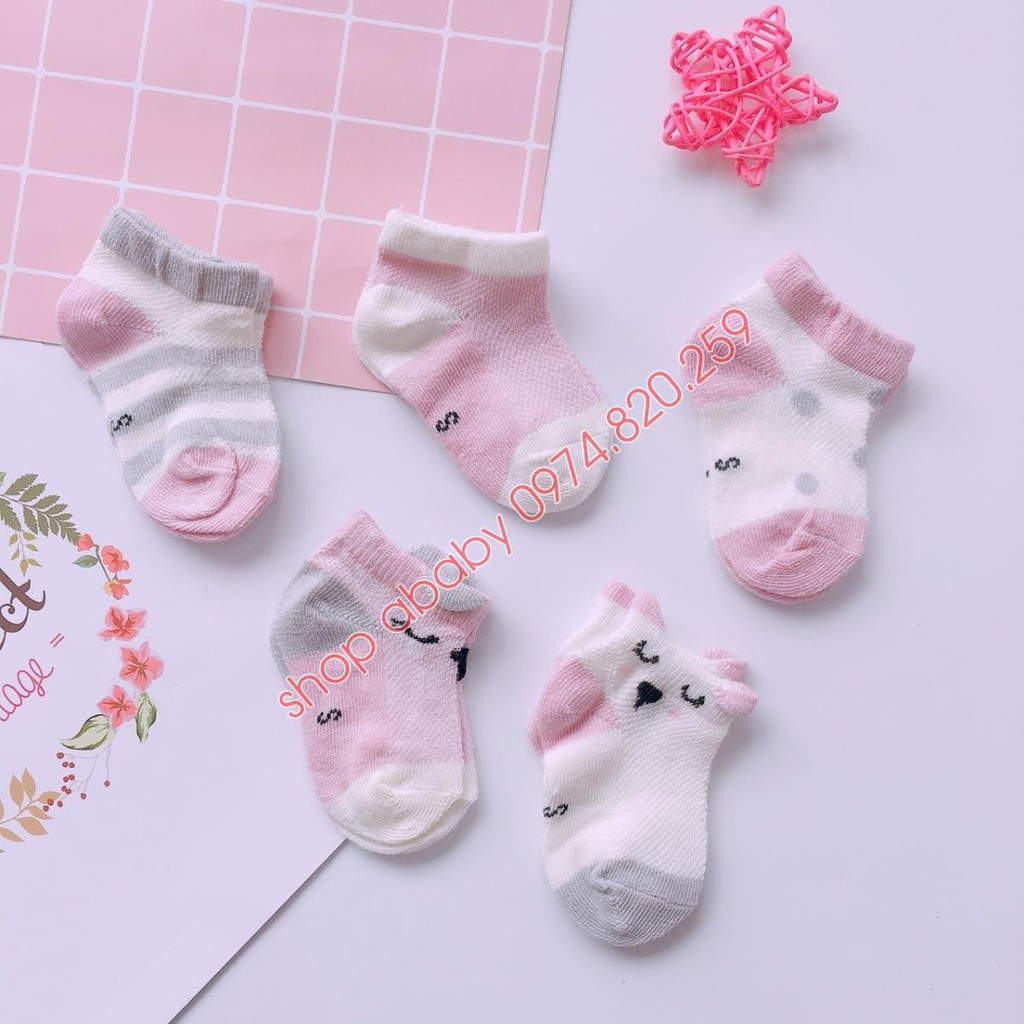 Bán lẻ 2 đôi tất kids sock 2020 cổ ngắn cho từ 0 đến 2 tuổi