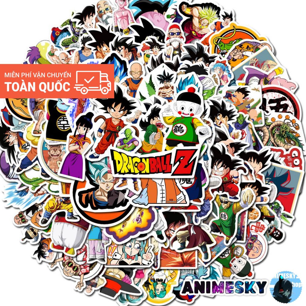 Combo 100 sticker Dragon Ball không thấm nước