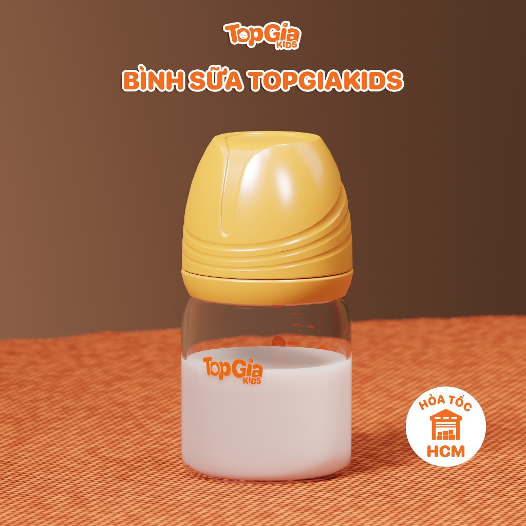 Bình sữa Topgiakids 150ml chính hãng, bình sữa cho bé chất liệu cao cấp