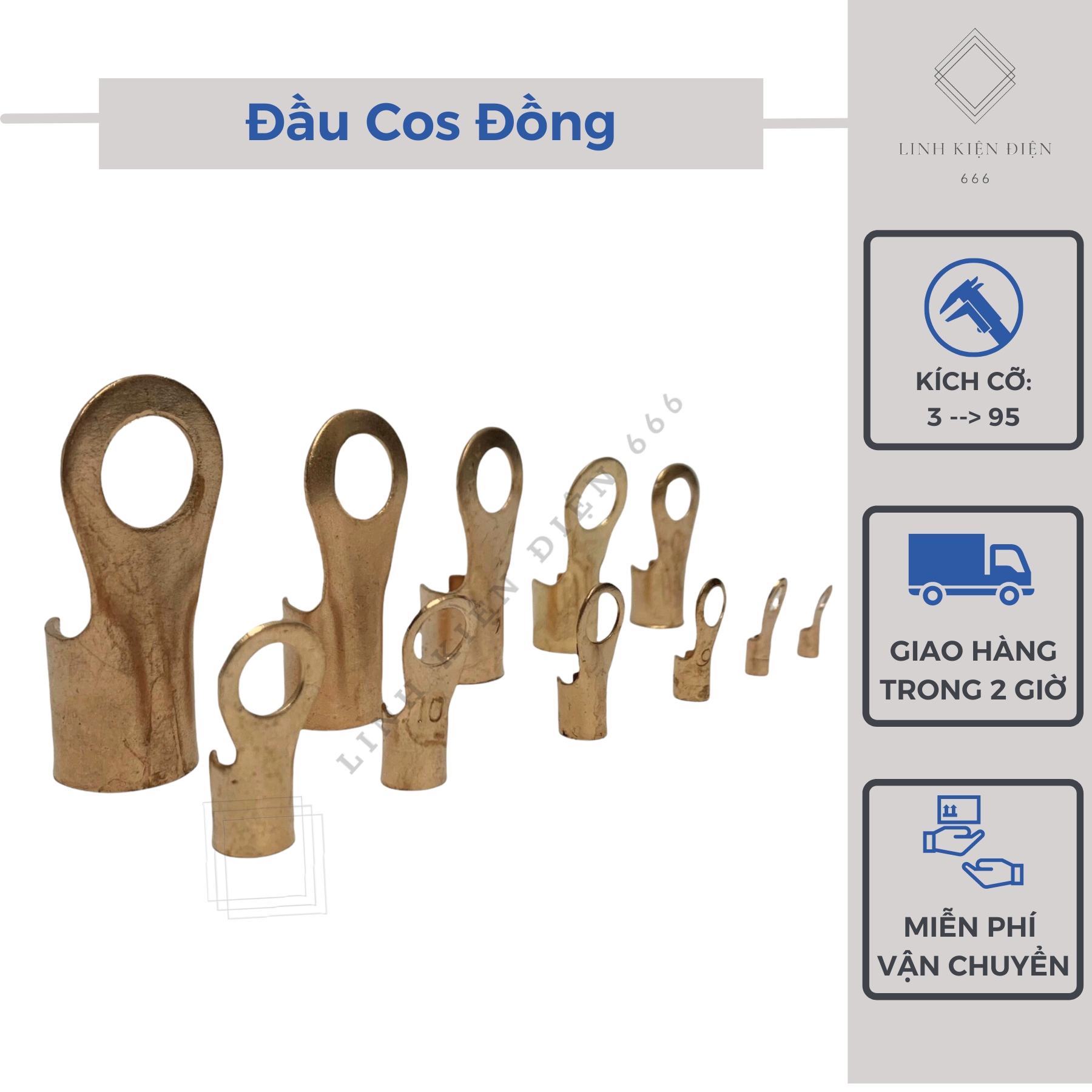 Đầu cos dây điện đầu cốt đồng nối dây điện cosse đồng nhôm các kích cỡ