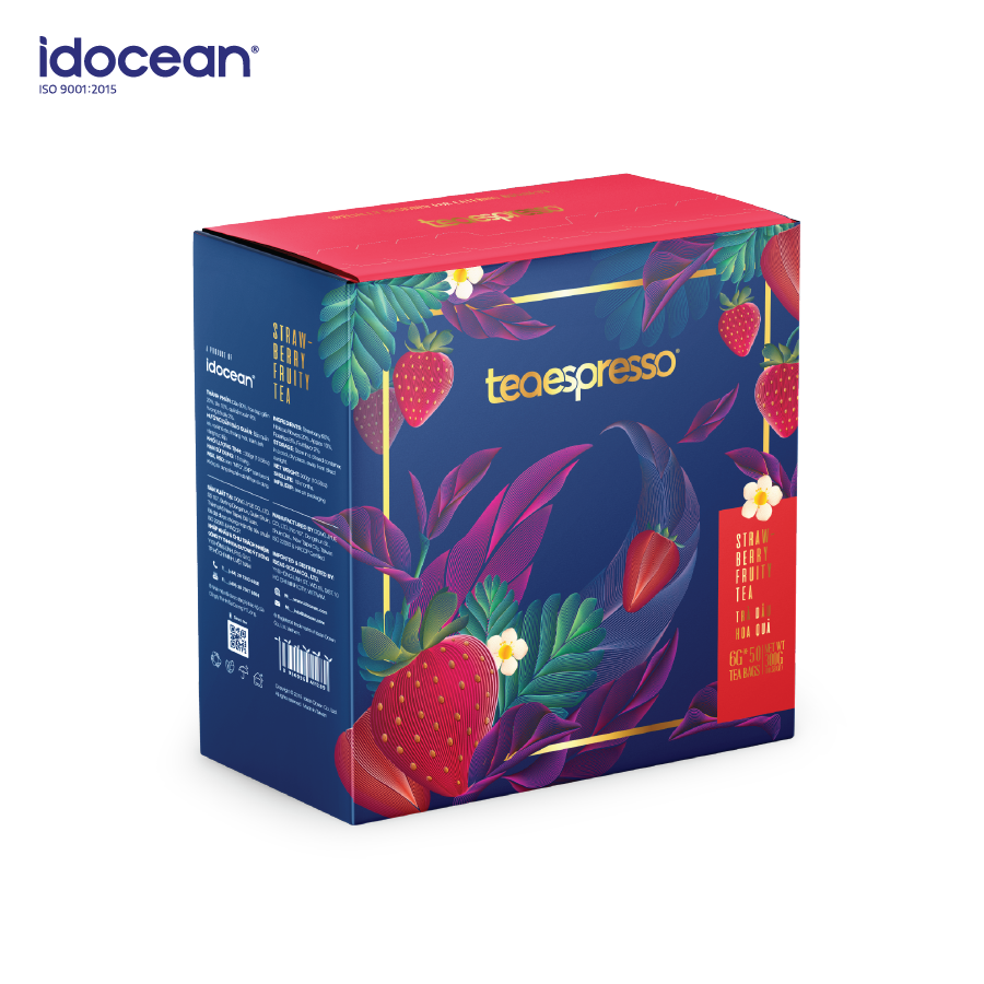 Trà Dâu Hoa Quả (Strawberry Fruity Tea) - Teaespresso - 6g x 50 Túi (trà cao cấp, trà hảo hạng, trà túi lọc, trà dâu)