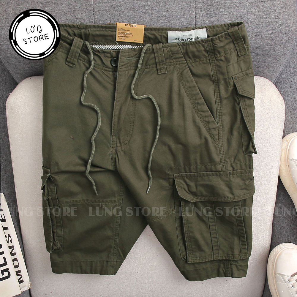 Quần short nam kaki túi hộp cao cấp LỬNG STORE màu xanh đậm - AB16