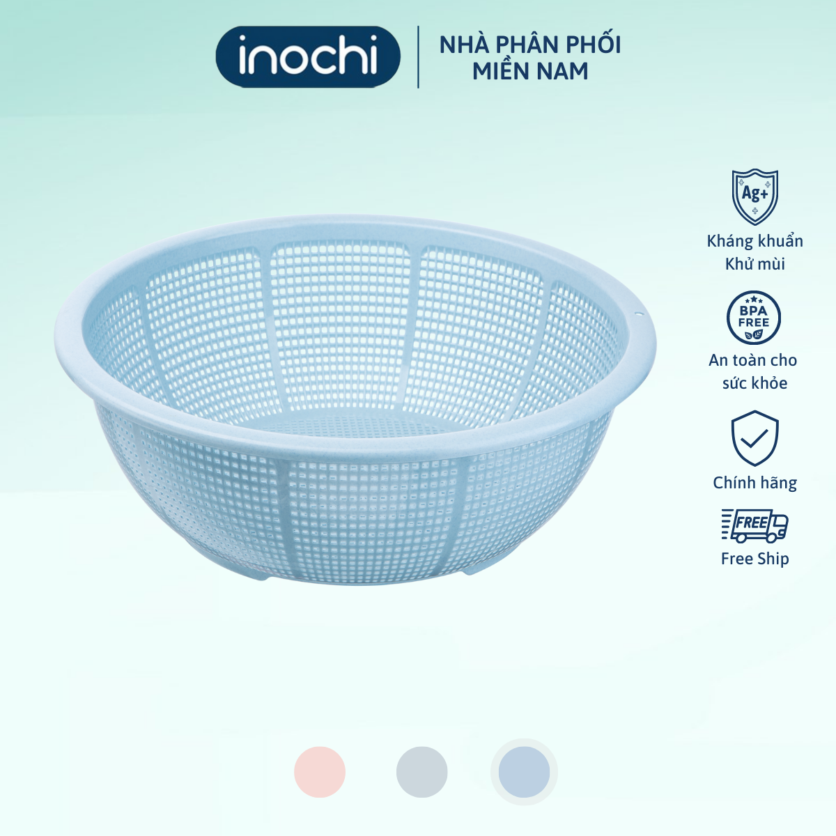 Rổ tròn Yoko inochi 30 cm. Chất liệu nhựa PP cao cấp chịu nhiệt, không giòn gãy