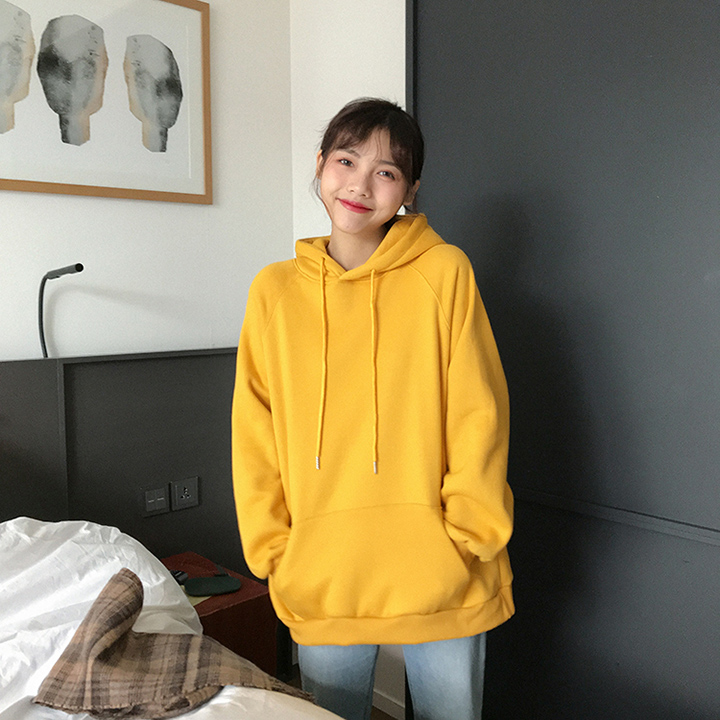 Áo Khoác Hoodie nỉ bông màu vàng - Áo khoác nỉ nam, nữ dày dặn