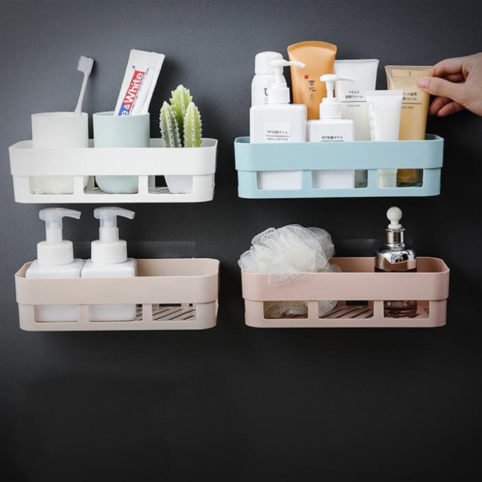 Kệ nhựa hút chân không để vật dụng nhà tắm, nhà bếp ( kích thước 25cm x 10 cm ) kệ treo tường