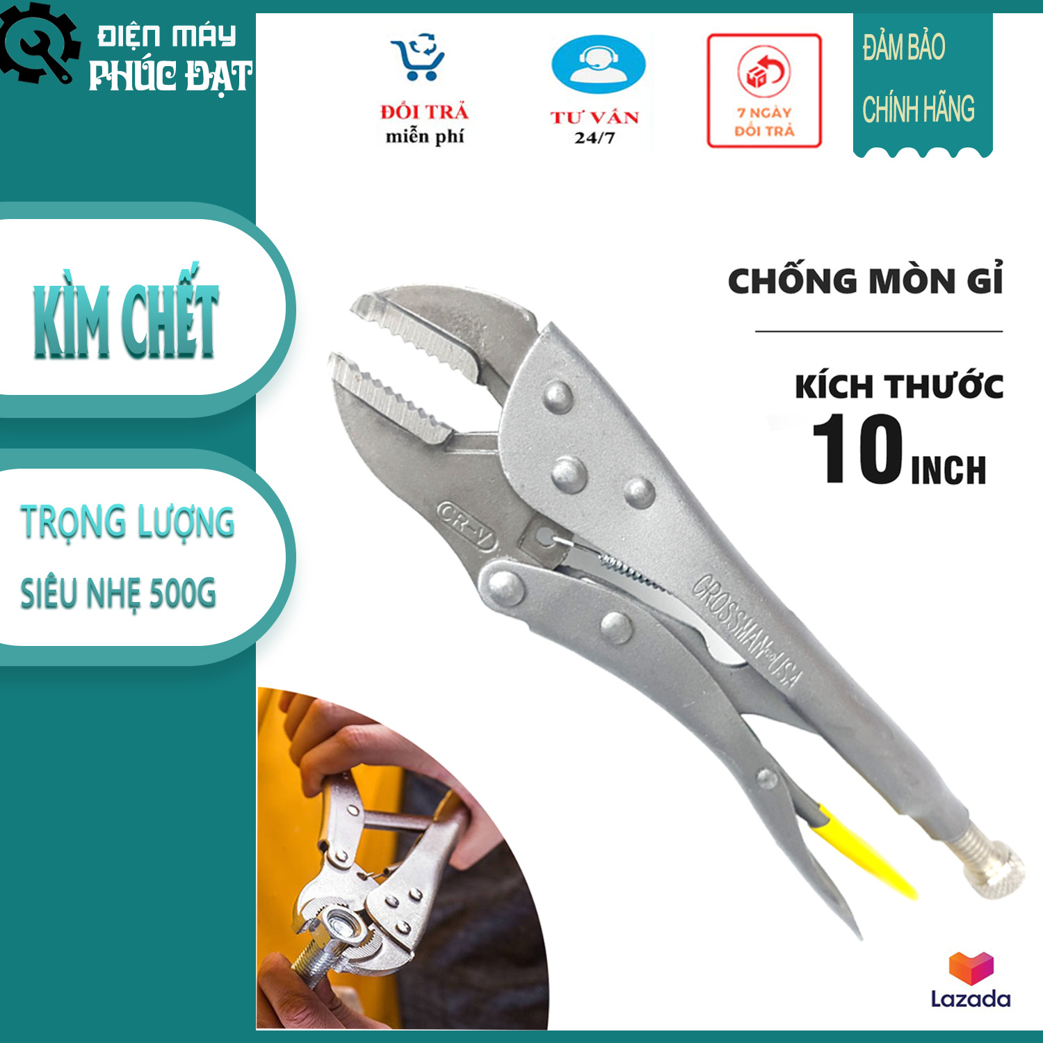 Kìm bấm chết miệng tròn hãng CROSSMAN. kìm chết thép cao cấp CR-V siêu cứng, độ bền cao, kềm bấm chết lò xo đàn hồi