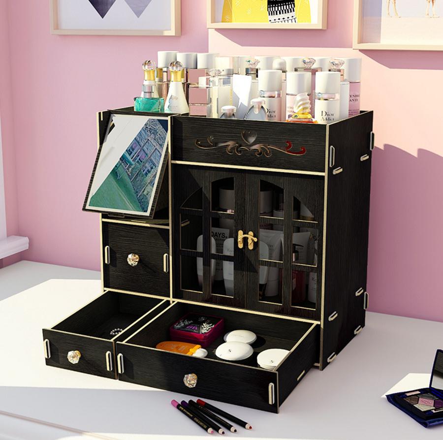 TỦ ĐỰNG MỸ PHẨM CÓ GƯƠNG, KỆ MỸ PHẨM LẮP GHÉP NHIỀU NGĂN ĐA NĂNG KÈM ẢNH THẬT