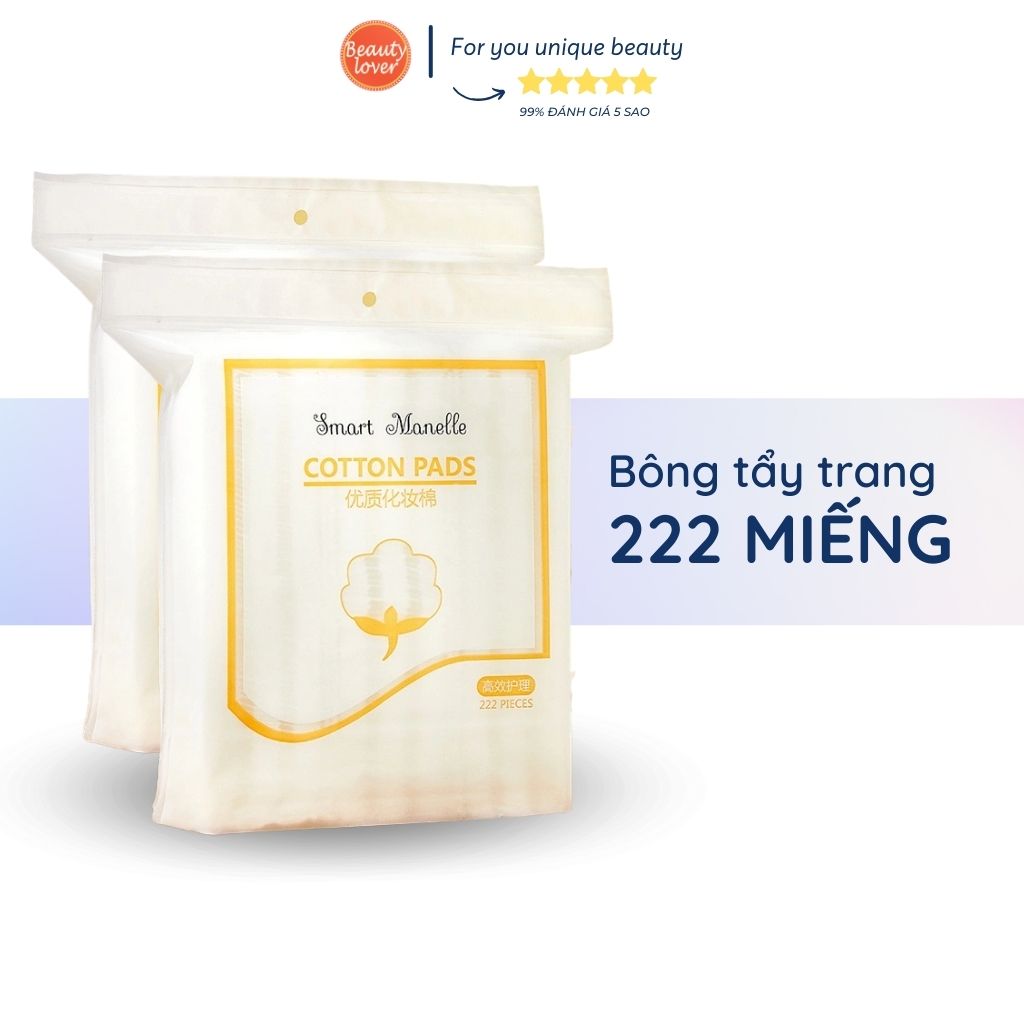 Combo 2 túi bông tẩy trang 222 miếng, bông tẩy trang không xơ - Beauty Lover