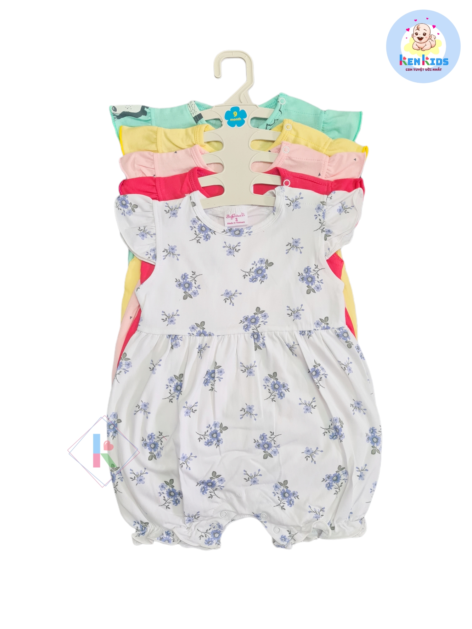 COMBO 5 Bodysuit Body đùi nhiều màu chất đẹp cho bé gái BabyWear - 5 bộ