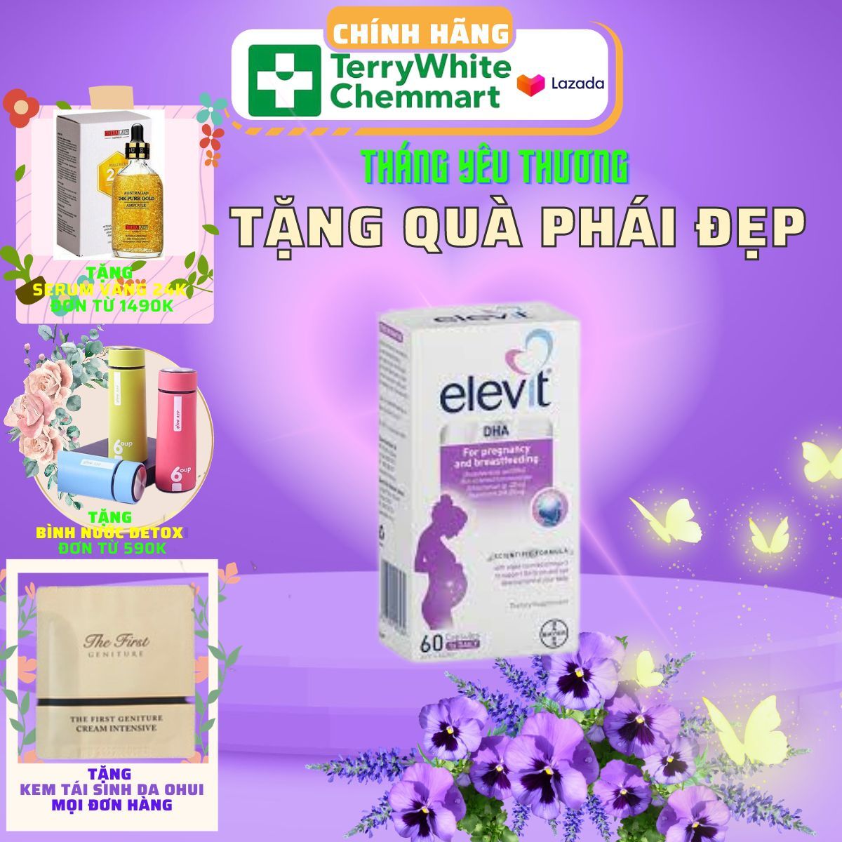 Viên uống bổ sung dha elevit for pregnancy & breastfeeding cho bà bầu 60 viên nội địa Úc