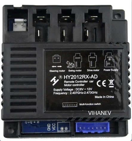 Bộ điều khiển từ xa Bluetooth 2.4G và bộ thu HY2012RX-7P cho xe điện trẻ em,
