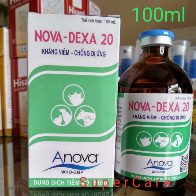 [Hoàn tiền 10%] [CÓ HỎA TỐC] Nova Dexa 100ml - Tiêm Kháng Viêm  Dị Ứng Shock Thuốc Ở Chó Mèo (Tặng kèm ống tiêm)