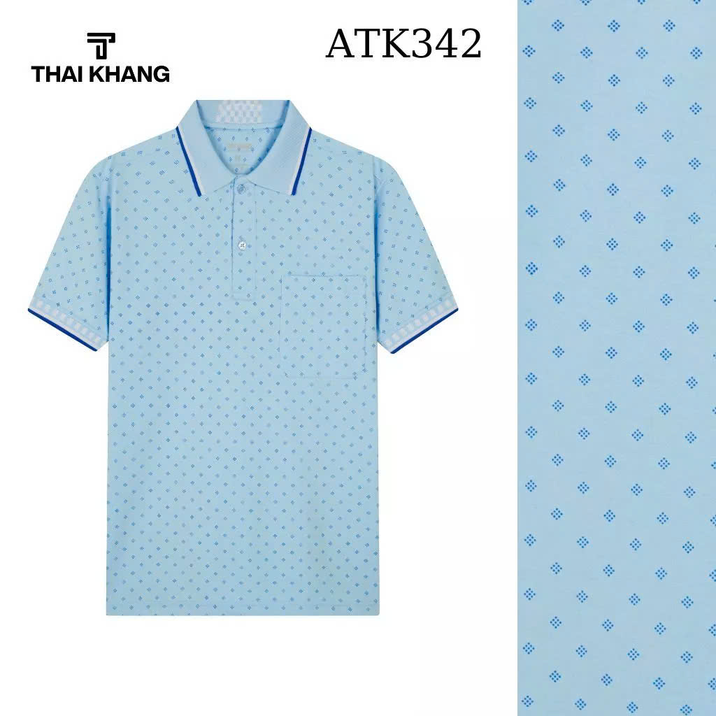 Áo thun nam trung niên Thái Khang áo polo cổ bẻ vải cotton cho giãn 2 chiều vải được xử lý mịn ATK34