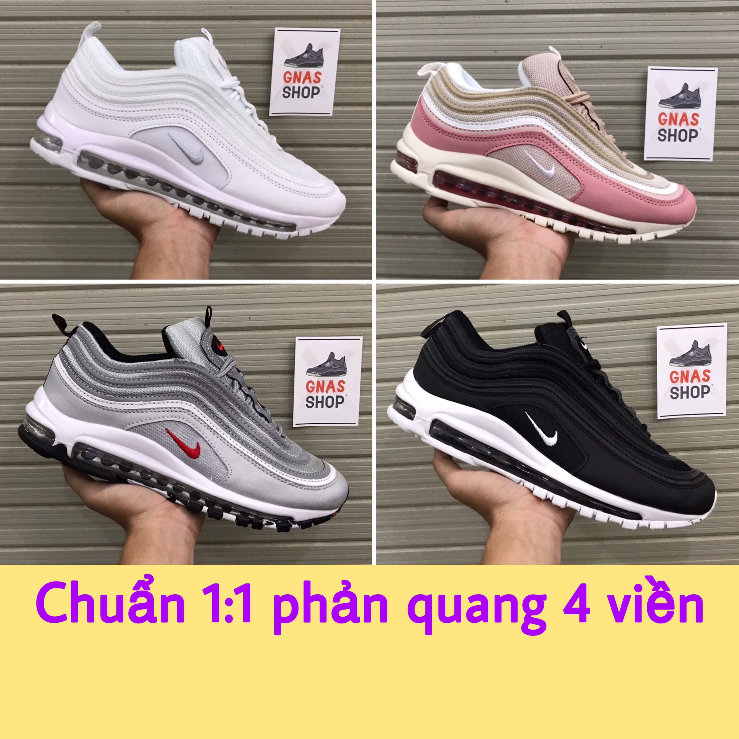 Airmax 97 phản quang Giày thể thao nam nữ đệm khí