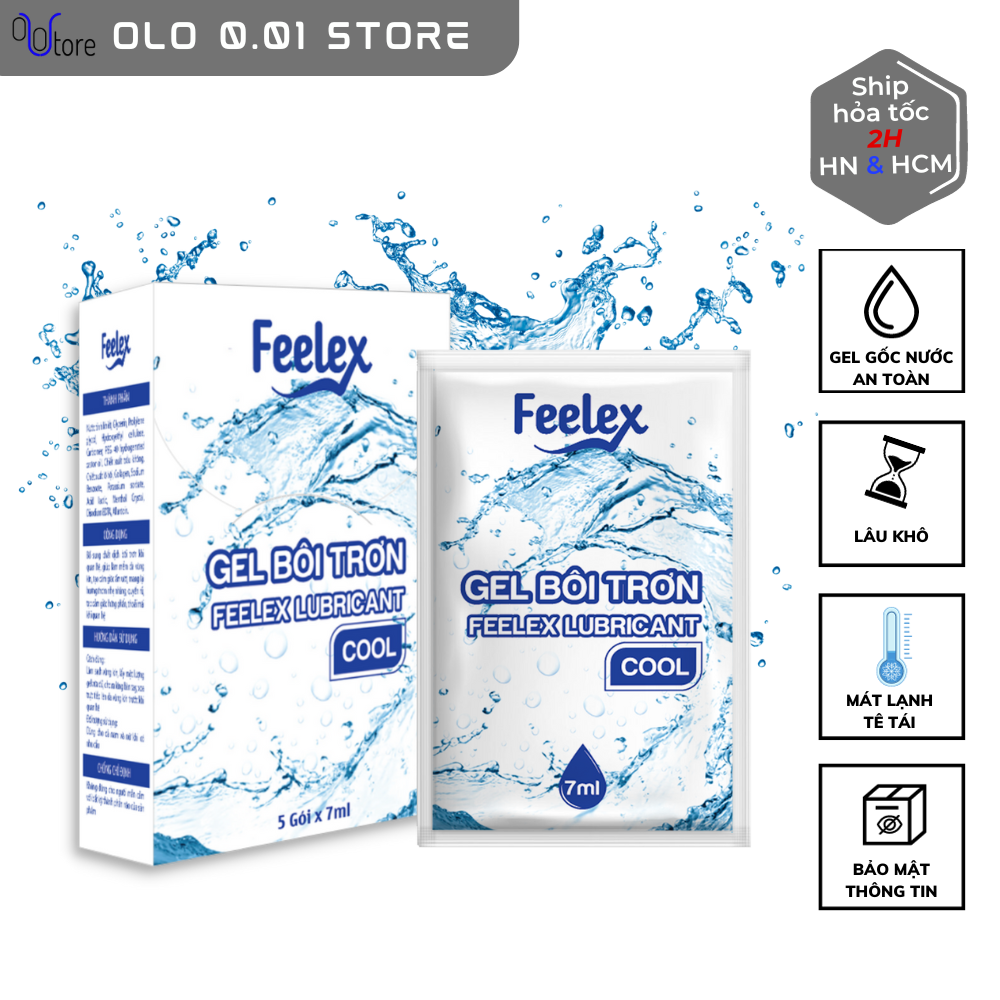 Gel bôi trơn Feelex Lubricant Cool mát lạnh, nhỏ gọn, tiện dụng - gói 7ml