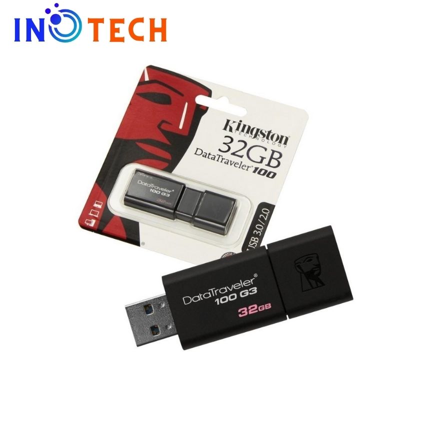 [Freeship] USB Kingston 32Gb USB 3.0 DT100G3_DT100G3/32GBFR -INO TECH- INO210 Sản Phẩm Chính Hãng, Chuẩn Kết Nối 3.0, Dung Lượng Lưu Trữ 32G, Tốc Độ Truyền Tải Nhanh Chóng, An Toàn