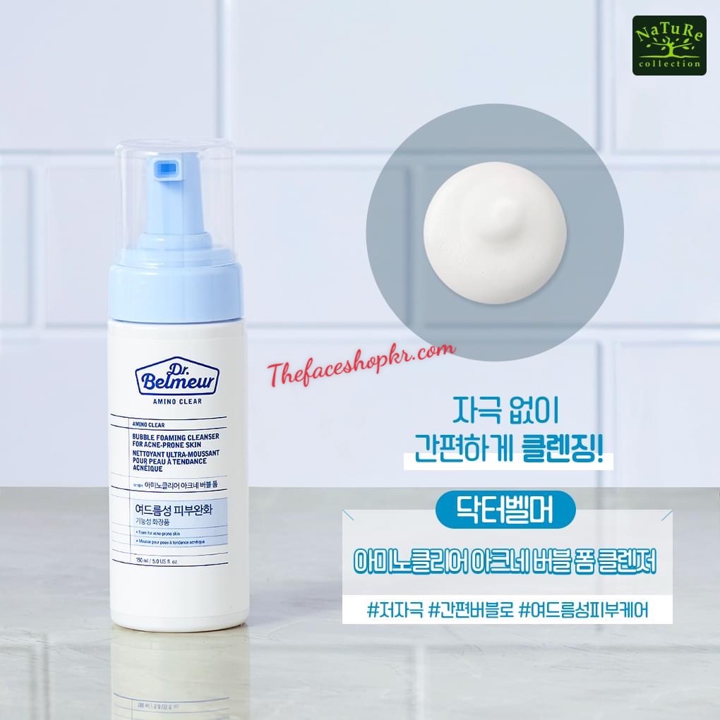 Sữa rửa mặt Trị mụn Dạng bọt Dr. Belmeur Amino Clear Bubble Foaming Cleanser