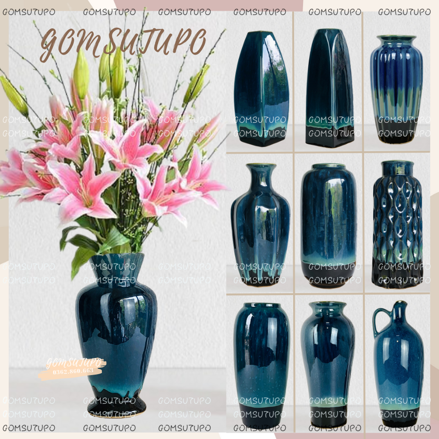 Bình Hoa Men Đá Cao Cấp Mẫu Mới , Bình Gốm Bát Tràng , Lo Hoa Men Hoả Biến , Lọ Cắm Hoa , Flower Vase Bình Bông Decor Trang Trí ,  Lọ Hoa