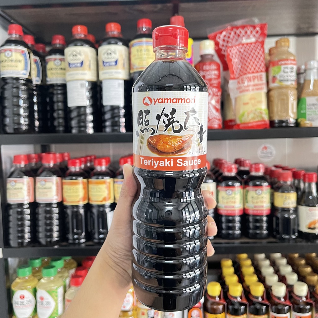 Sốt teriyaki yamamori chai 1 lít | hương vị đậm đà, chay mặn đều dùng được