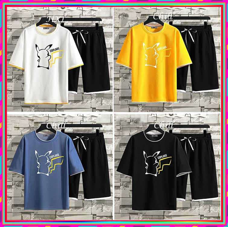 ⚡️ mẫu hót ⚡️ bộ thể thao nam bộ quần áo thể thao nam in hình pikachu mẫu mới nhất