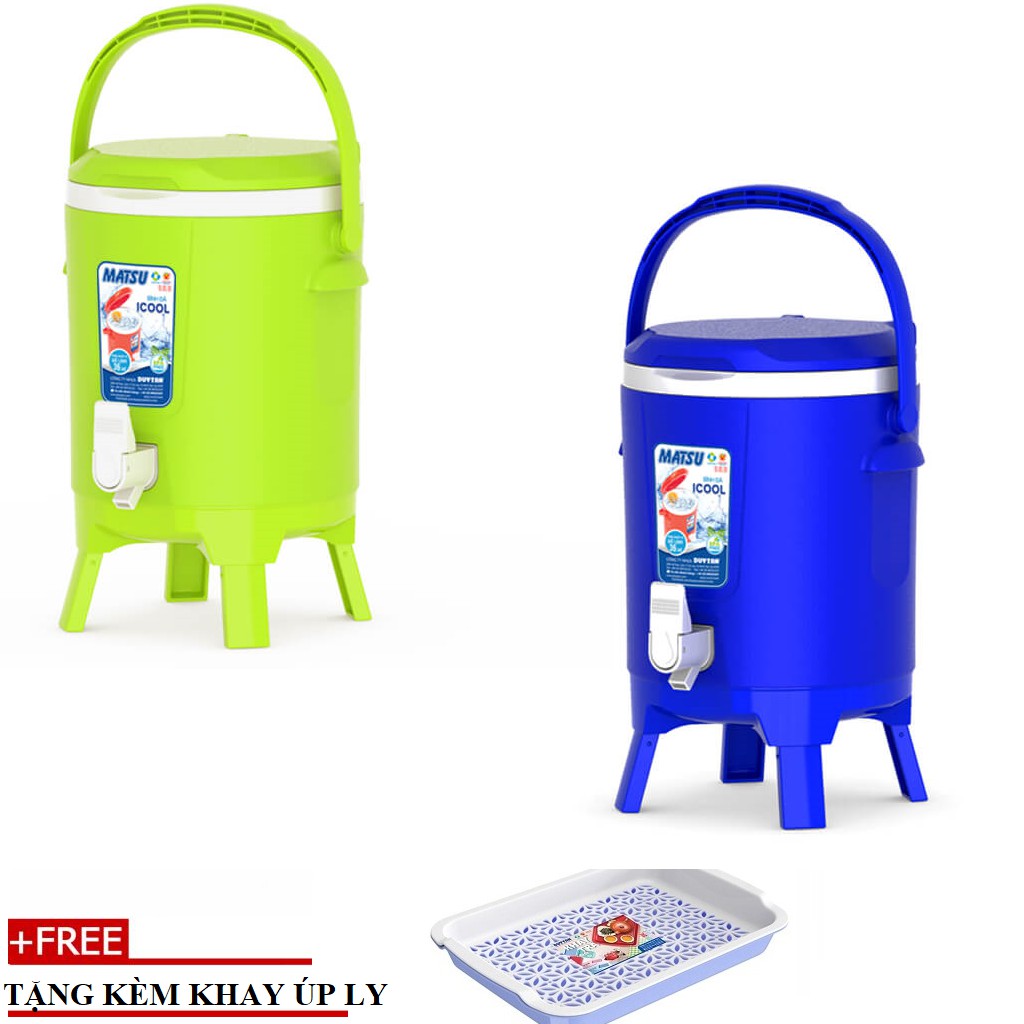 Bình đá icool duy tân 14 lít, 20 lít màu nhũ - tặng kèm khay trà- giao nhanh 1h