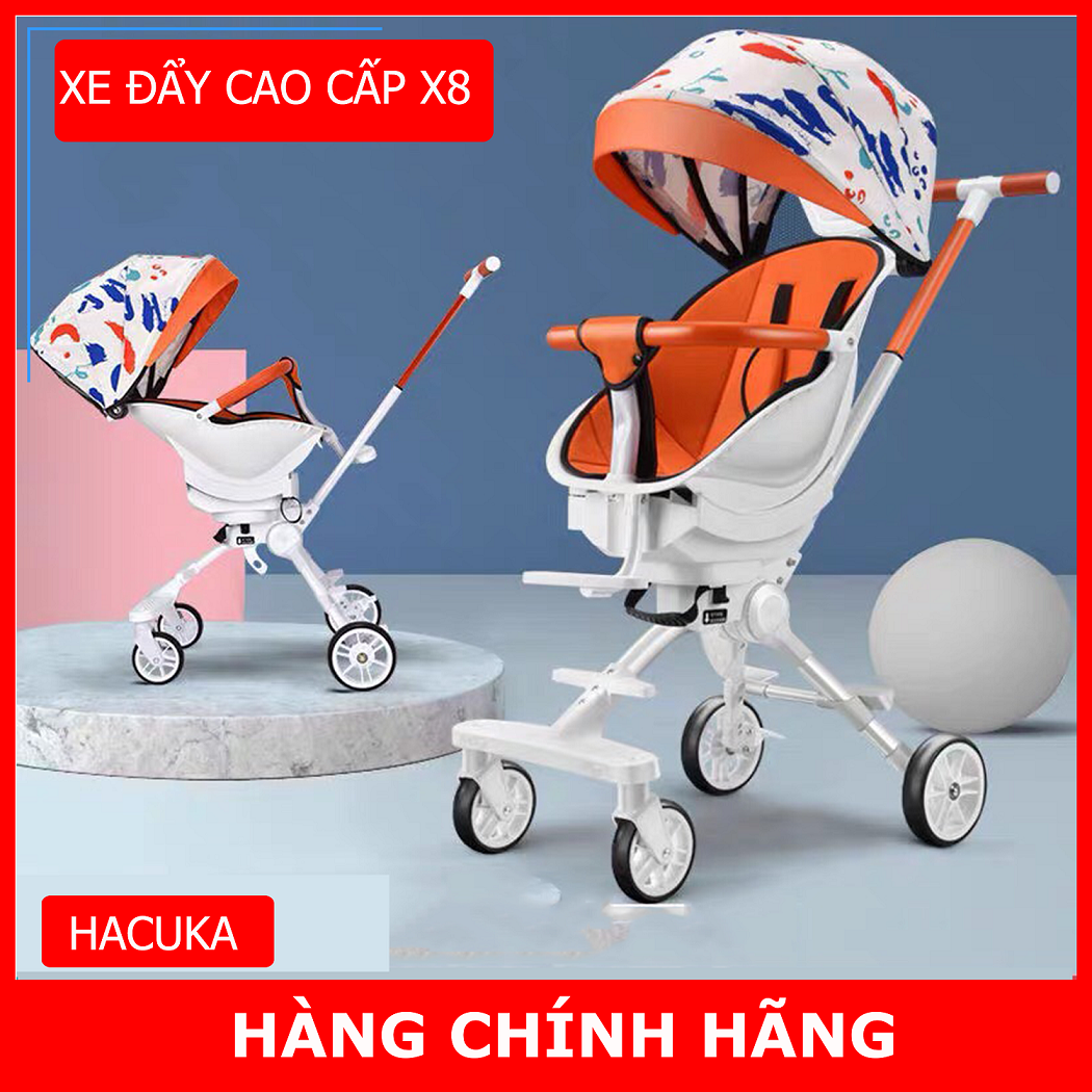 Xe đẩy cho bé gấp gọn cao cấp X8, xe đẩy em bé di du lịch 2 chiều 2 tư thế